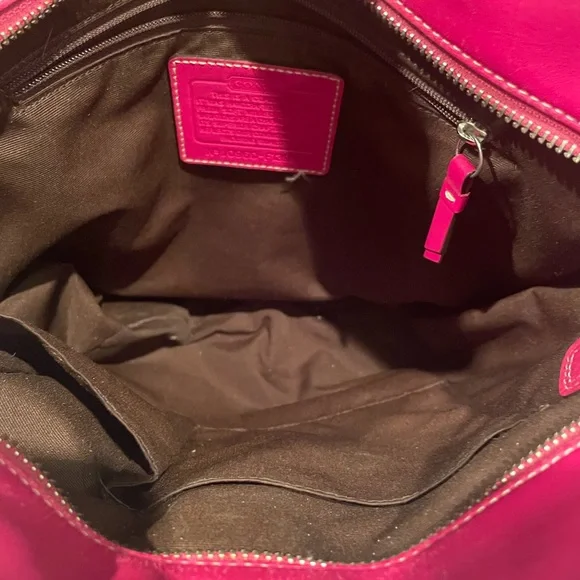 Vintage Fuchsia Hamilton Coach Leather Bag - Picture 15 of 15